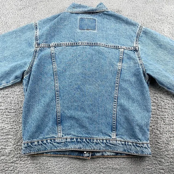 VINTAGE Levis Jacket Womens XL Blue Denim Trucker Type III Made in USA Bomber - Picture 7 of 16